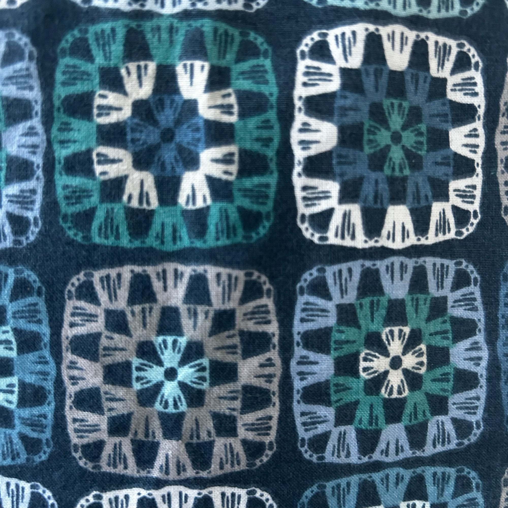 Blue Crochet Granny Square Baby Bib