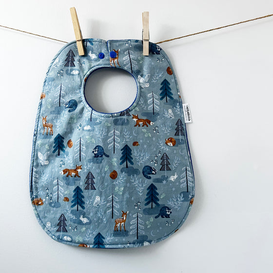 Wildlife Baby Bib - Blue