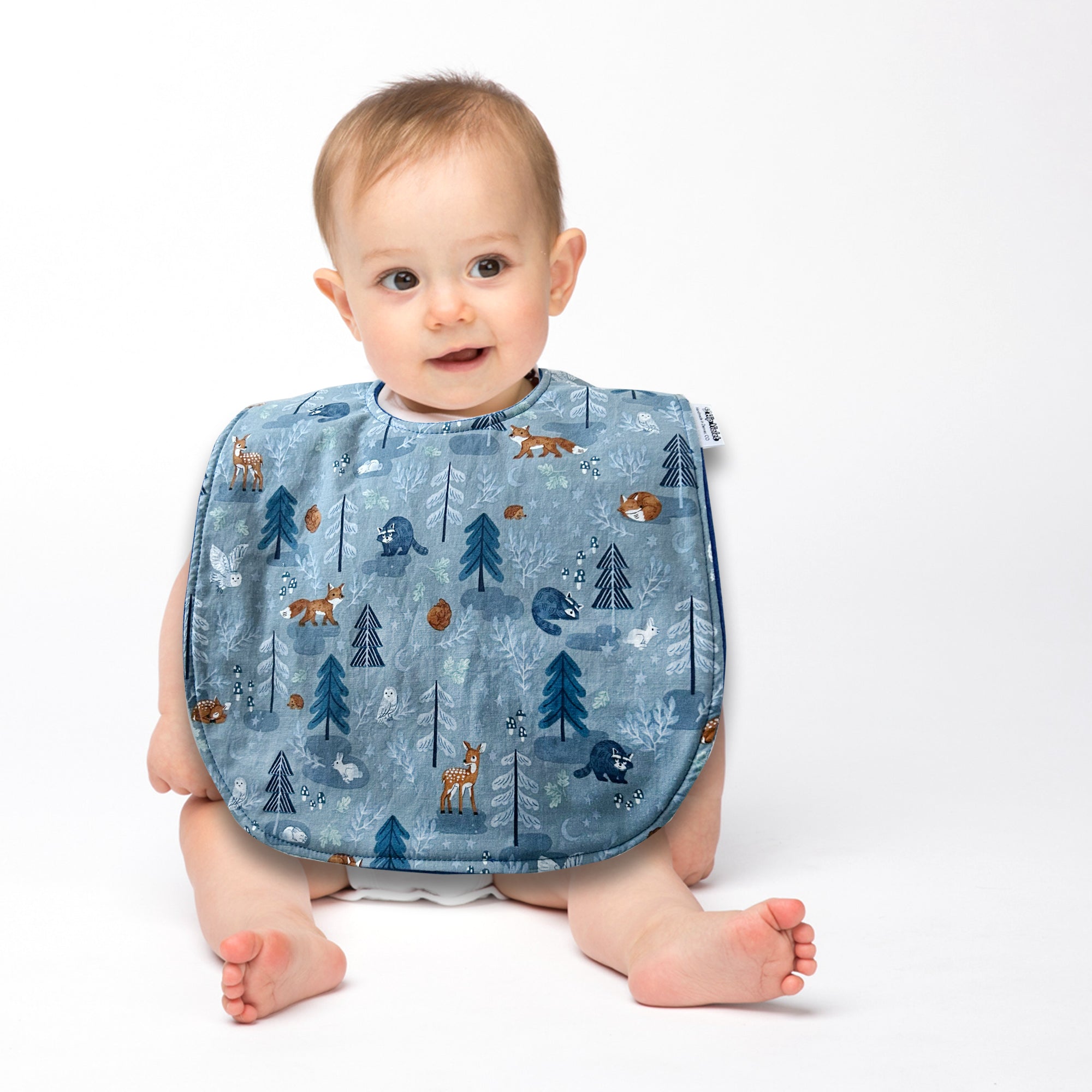 Wildlife Baby Bib - Blue