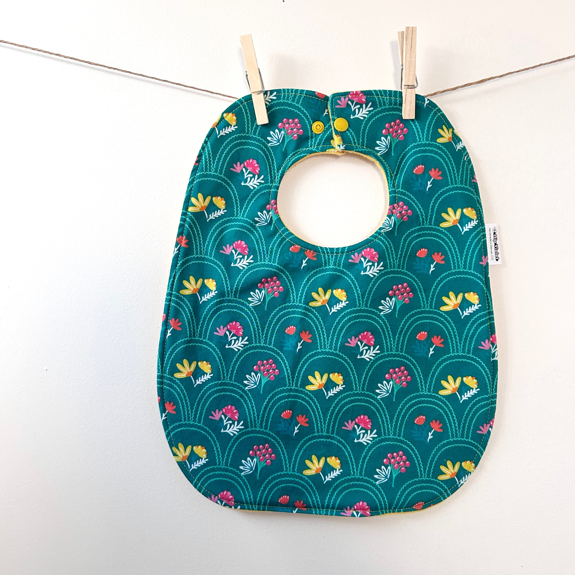 Jade Floral Baby Bib