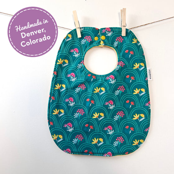 Jade Floral Baby Bib