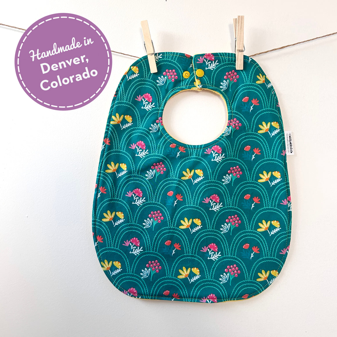 Jade Floral Baby Bib