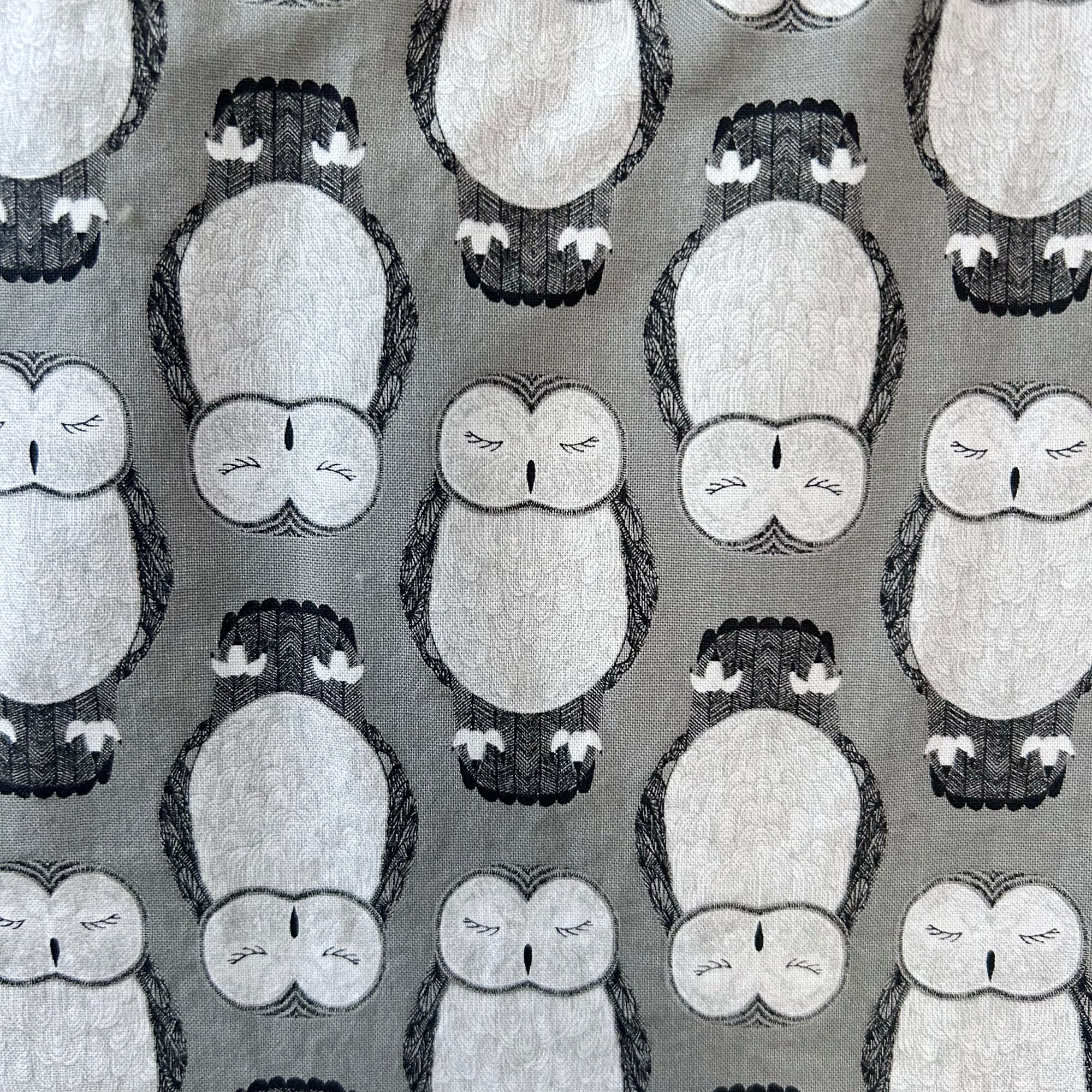Grey Owls Baby Bib
