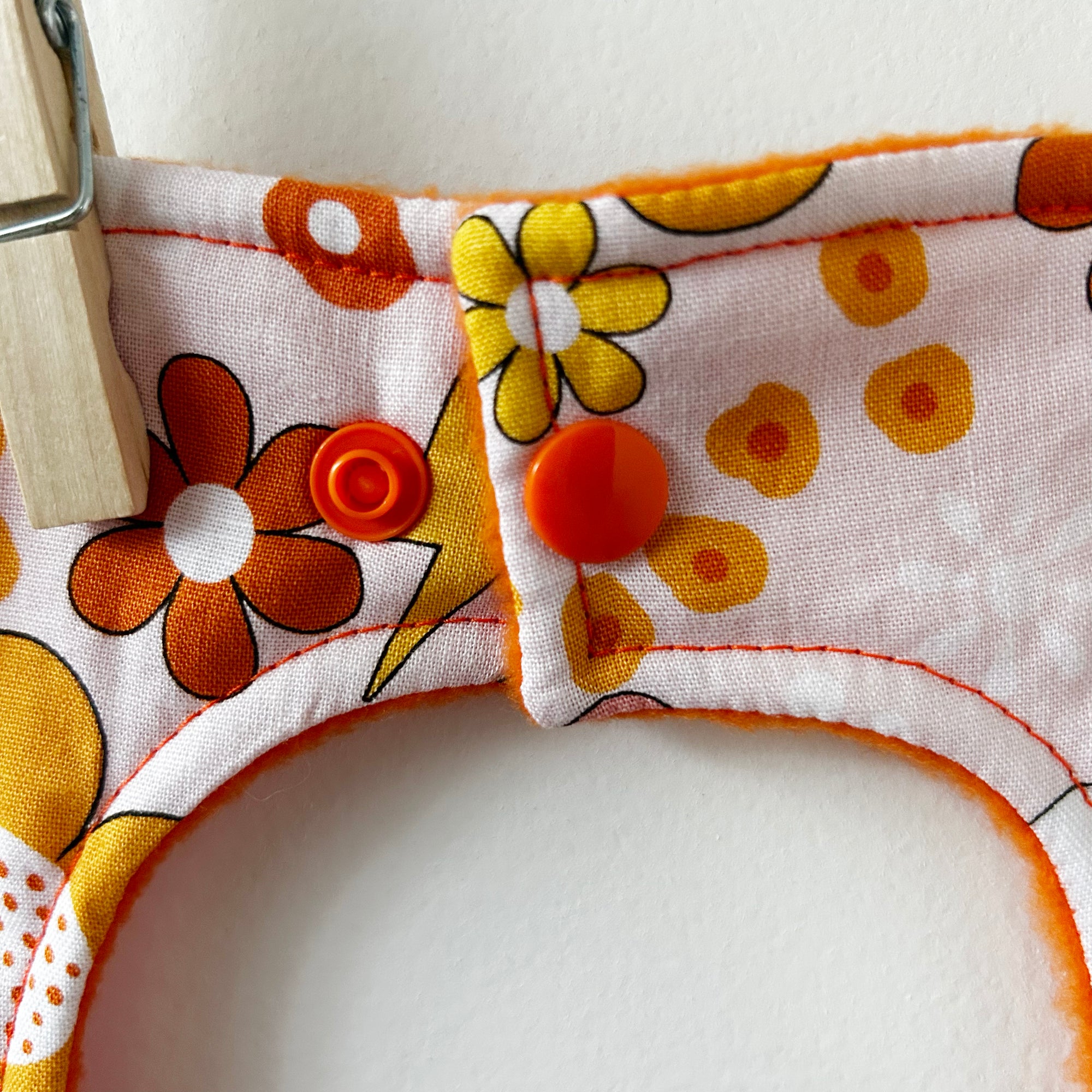 70's Floral Baby Bib