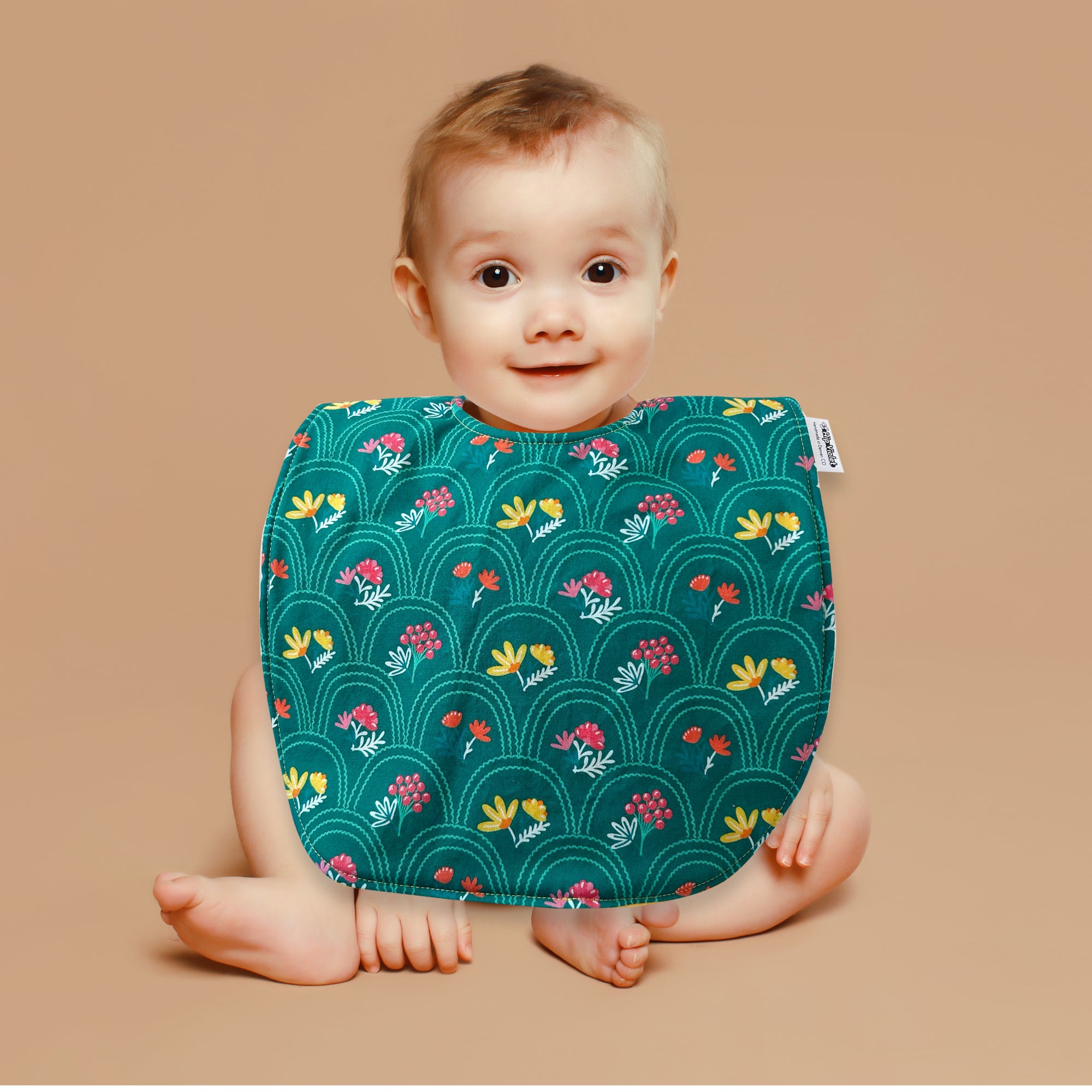 Jade Floral Baby Bib