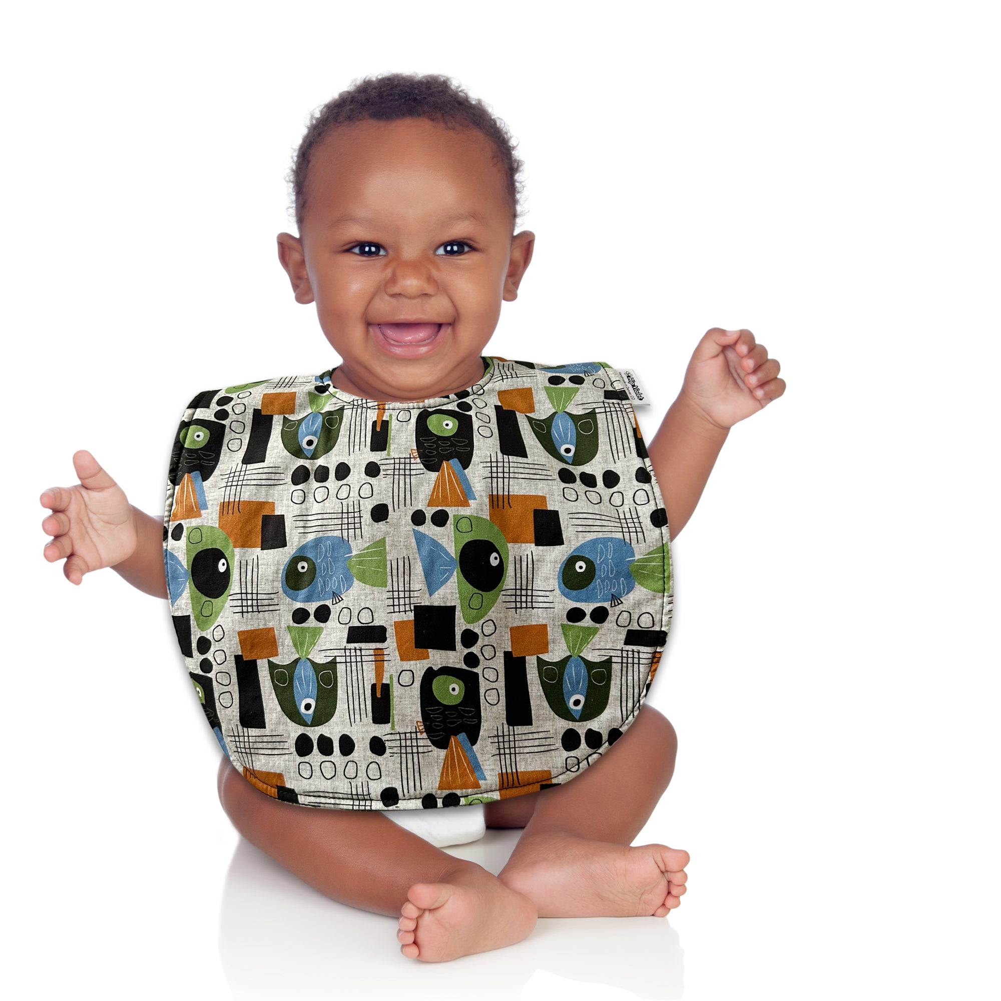 Mid Mod Fish Baby Bib