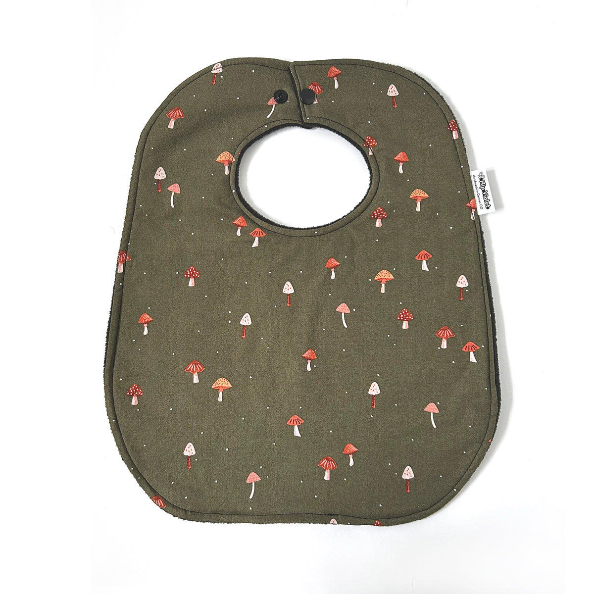 Olive Mushroom Baby Bib