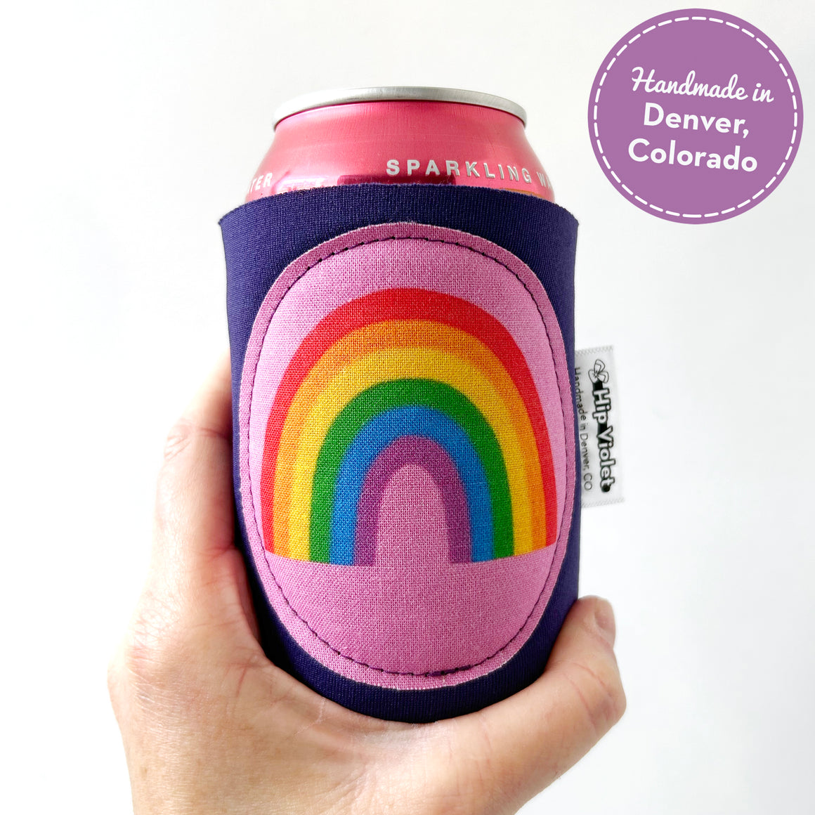 Pink Rainbow LGBTQ Can Cooler