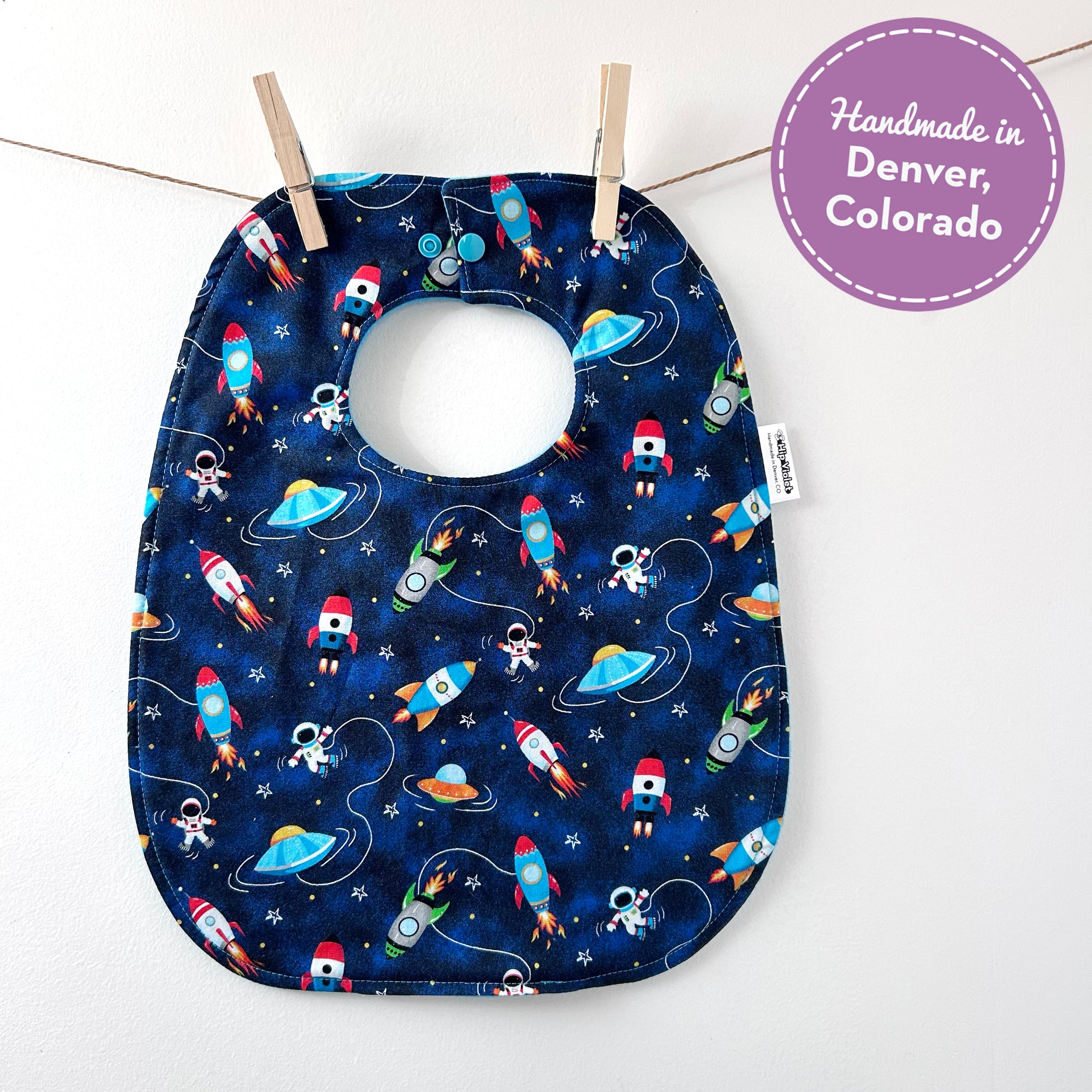 Rocketship Baby Bib