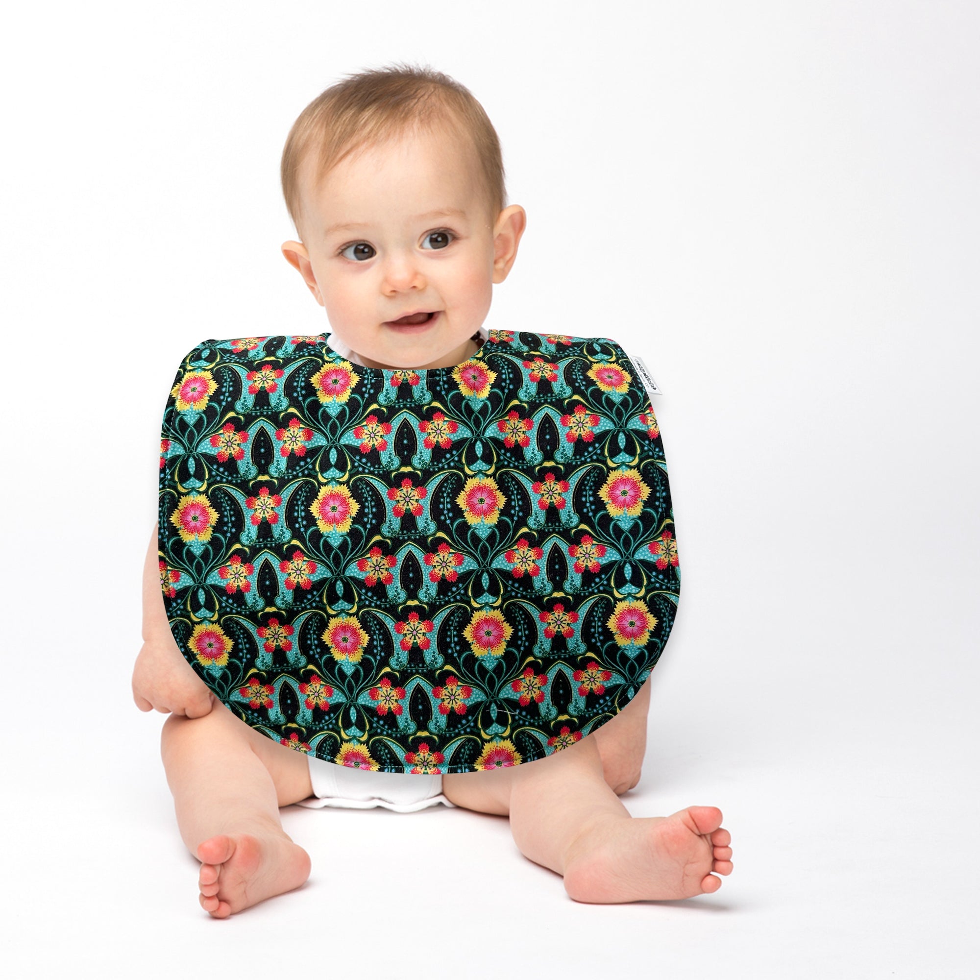Sea Green Floral Baby Bib