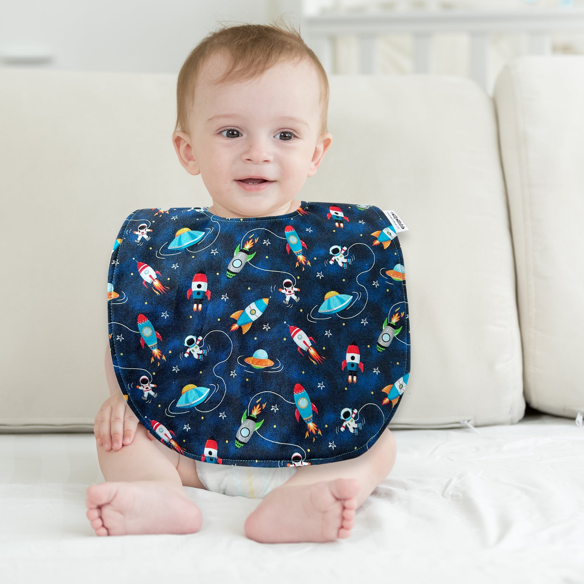 Rocketship Baby Bib