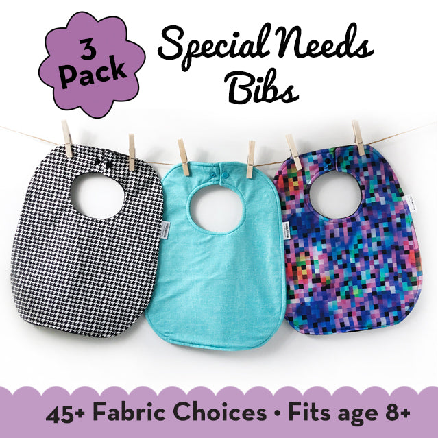 Special Needs Bib 3-pack - 45+ Fabric Choices
