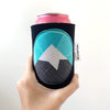 Teal Geometric Mountains Can Cooler