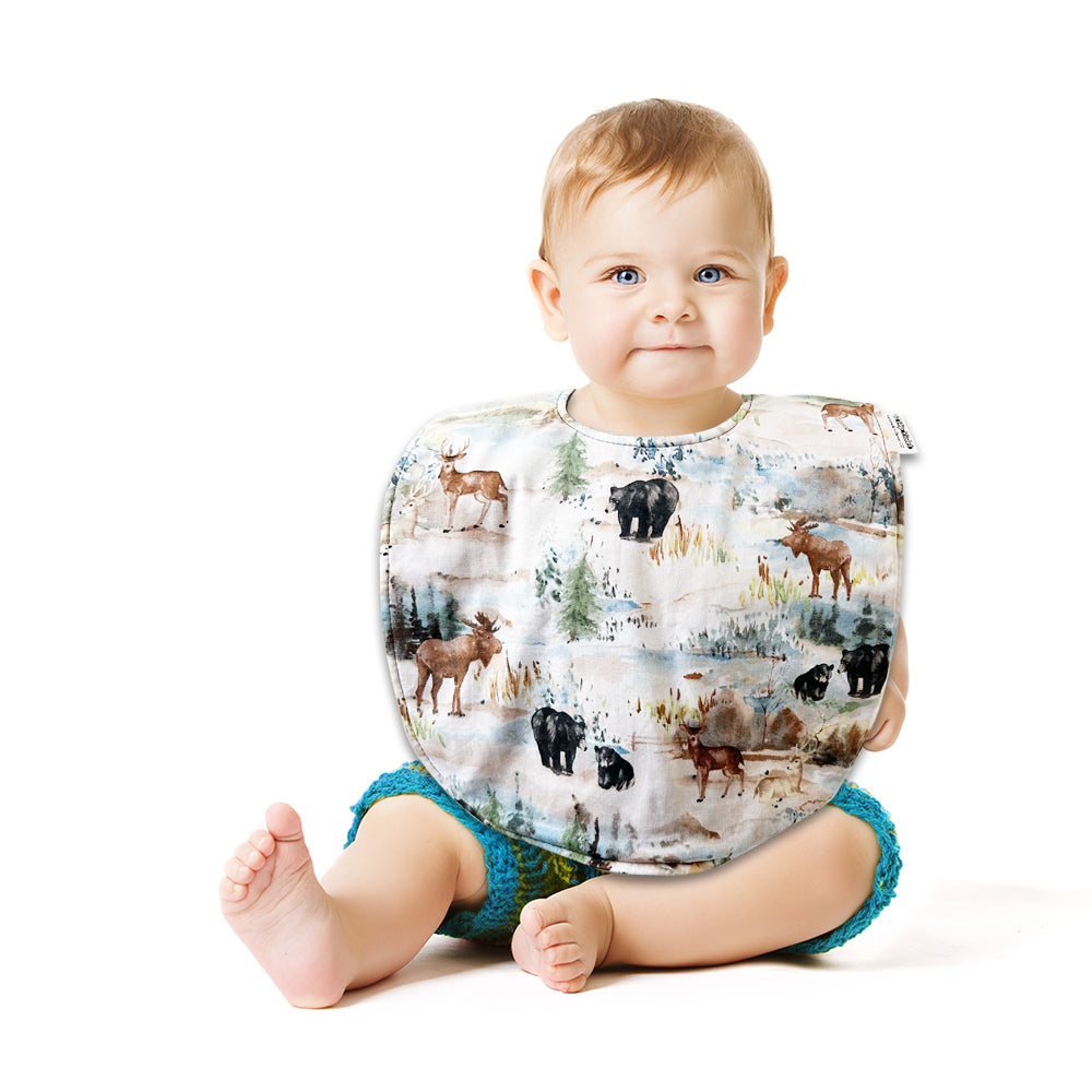 Watercolor Wildlife Baby Bib
