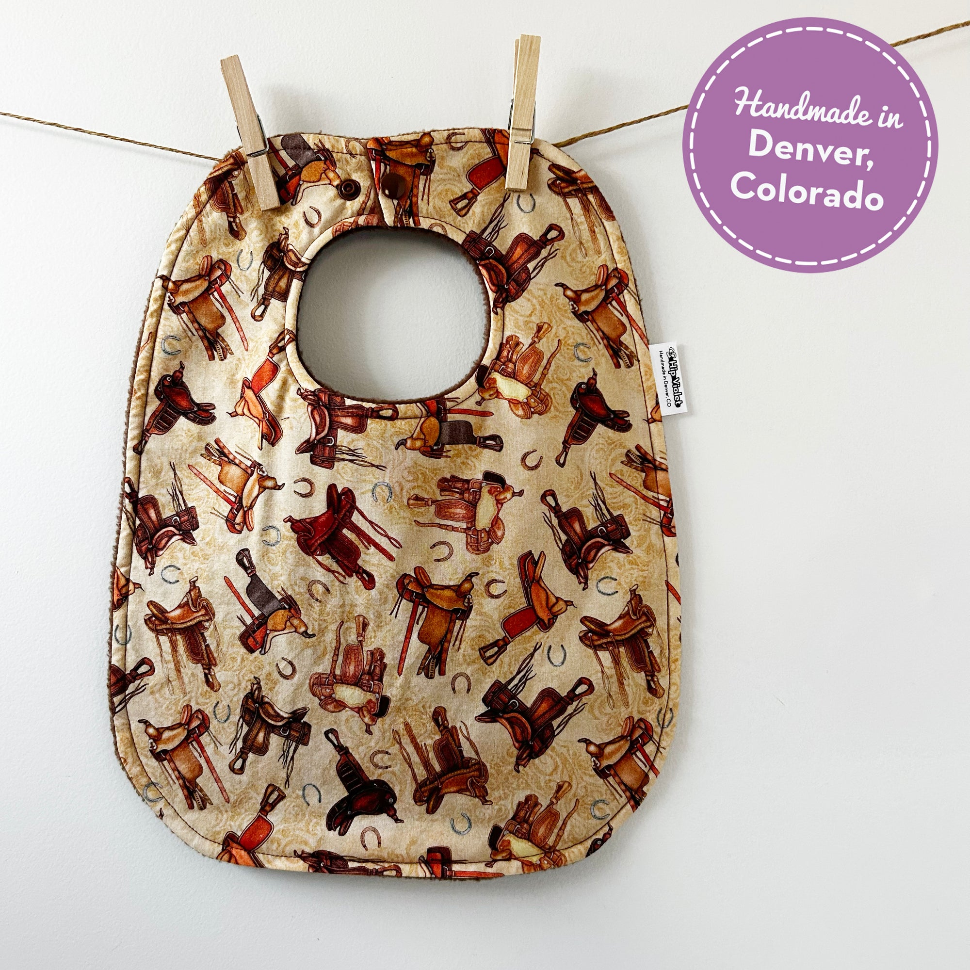 Western Saddle Baby Bib