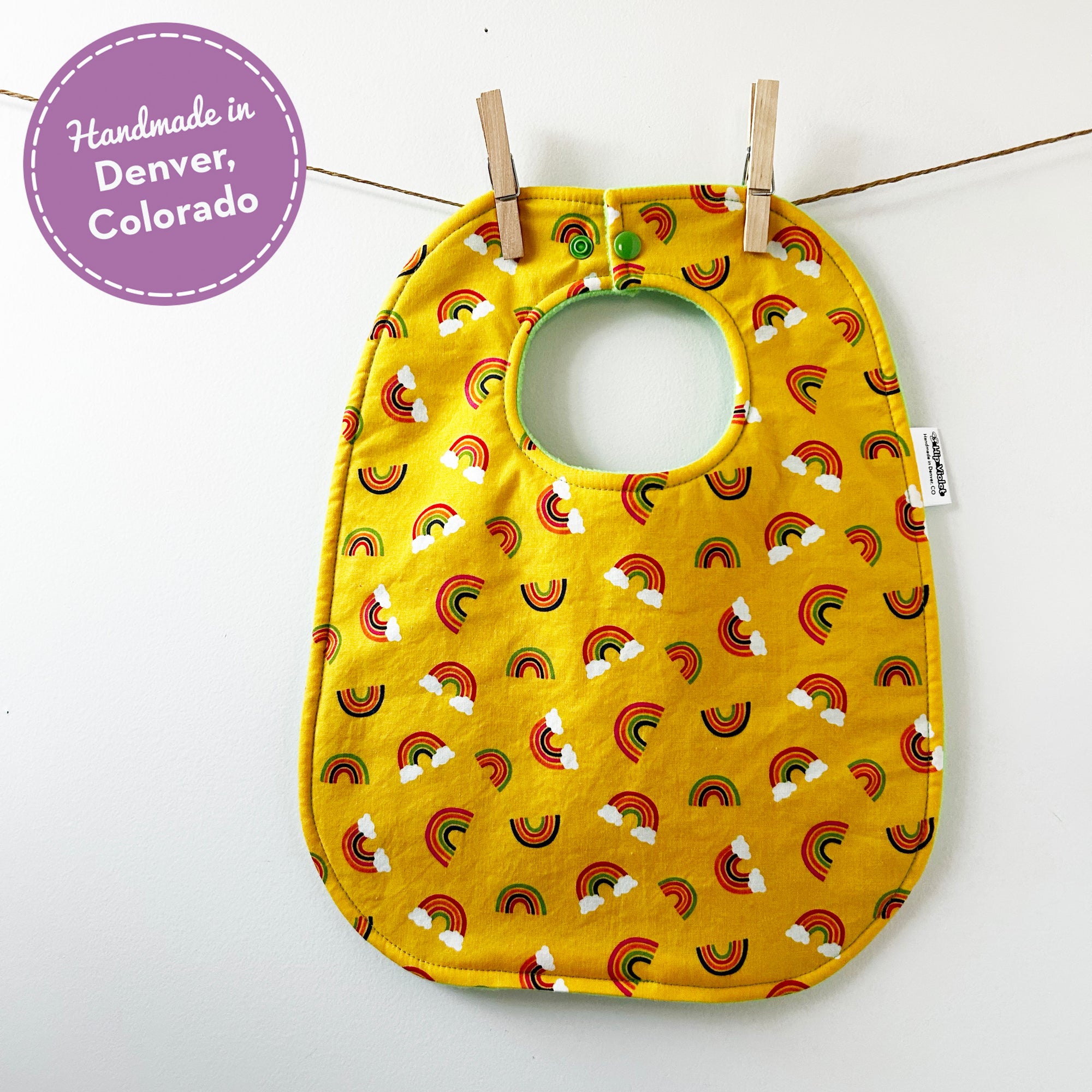 Yellow Rainbow Baby Bib