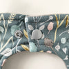Grey Floral Mountains Baby Bib
