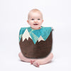 Geometric Teal Mountain Baby Bib