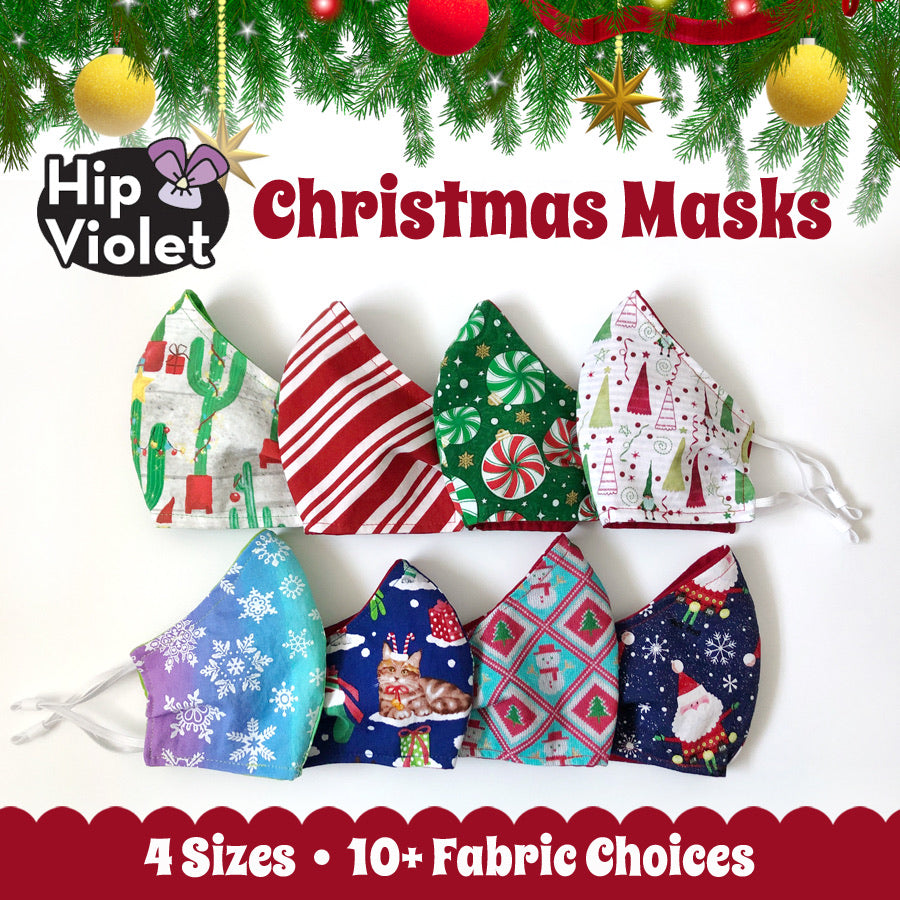 Christmas Masks - 11 Fabric Choices - 4 Sizes